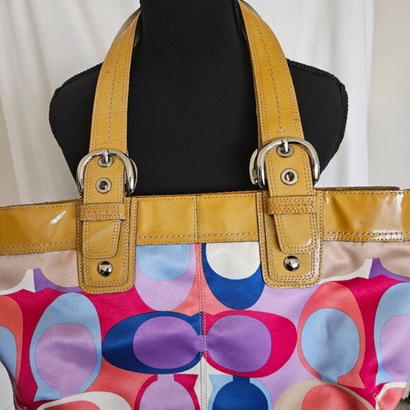 Coach Soho Scarf Print Multicolor Signature Shoulder Bag - Picture 2 of 10